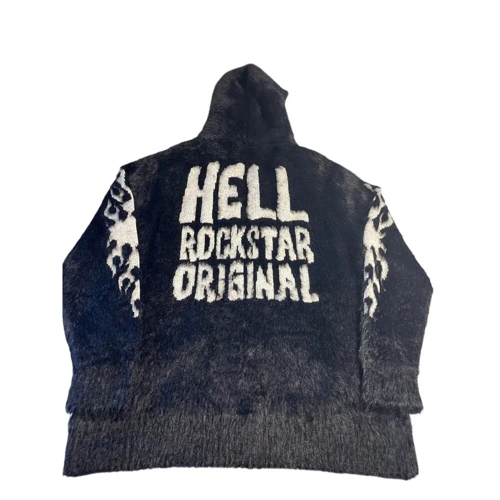 NWT Rockstar Original 'Hell' Black Track Suit Hoodie & Pants Small
